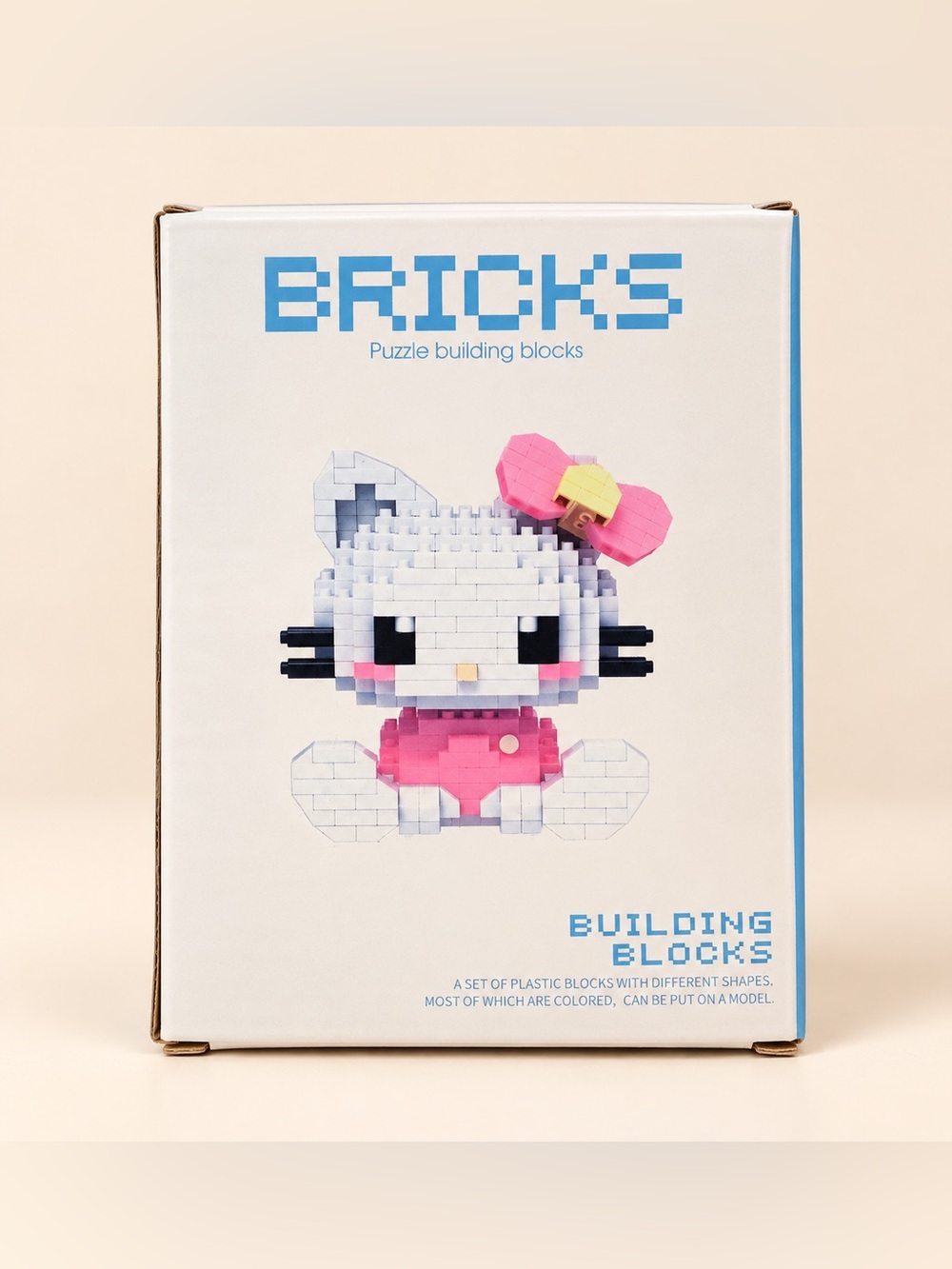 Pink & White Cat Puzzle Building Set